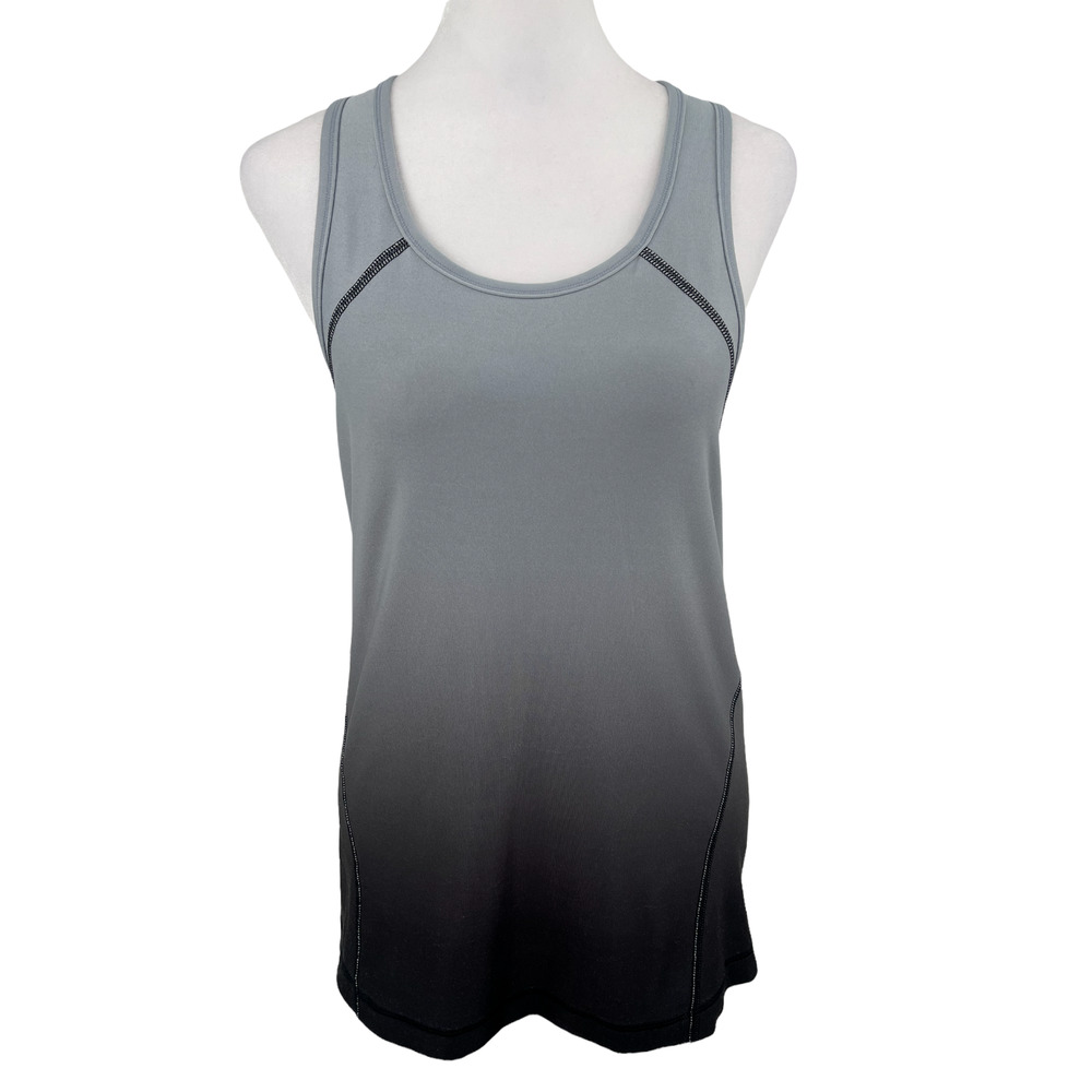 ZELLA Ombre Racerback Athletic Tank Top in Gray - Size Medium